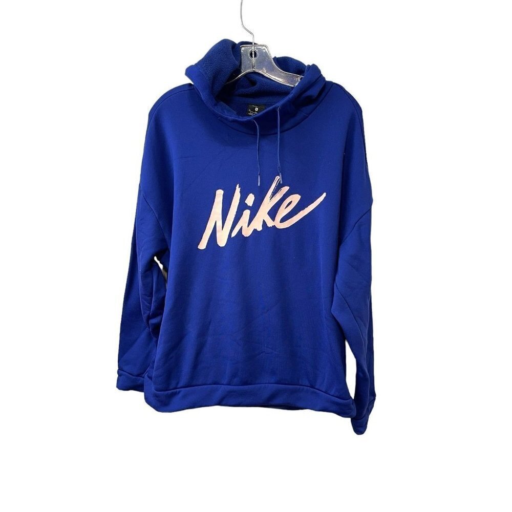 NIKE SCRIPT Graphic Therma Hoodie BV5212-455 Women’s Size XL Blue/Pink